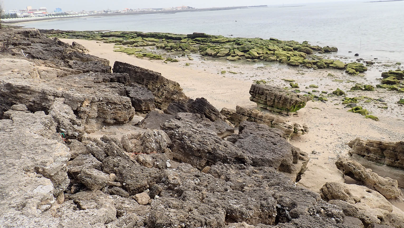 建造石滬的石材。